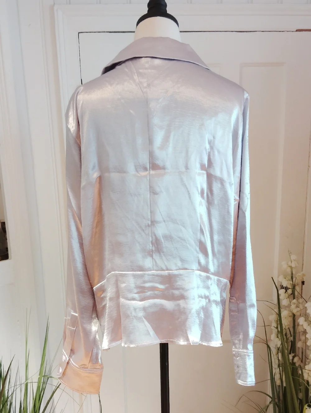 Worthington Long Sleeve Satin Blouse
